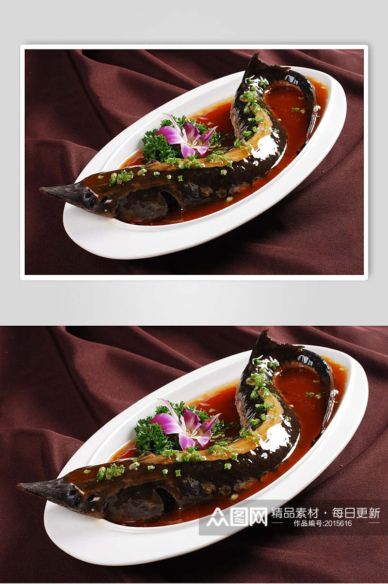 红烧中华鲟美食图片素材