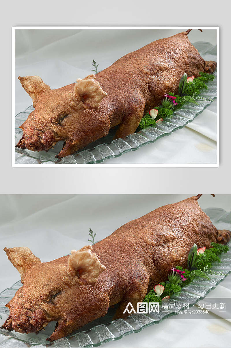 广东烤乳猪食物图片素材