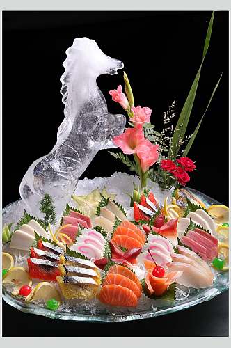 冰镇日式刺身拼美食食物图片