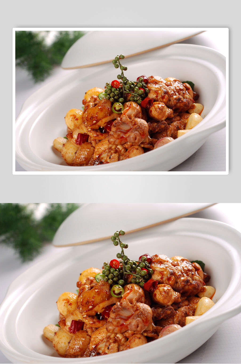 深山仔鸡焖鸽蛋美食图片素材