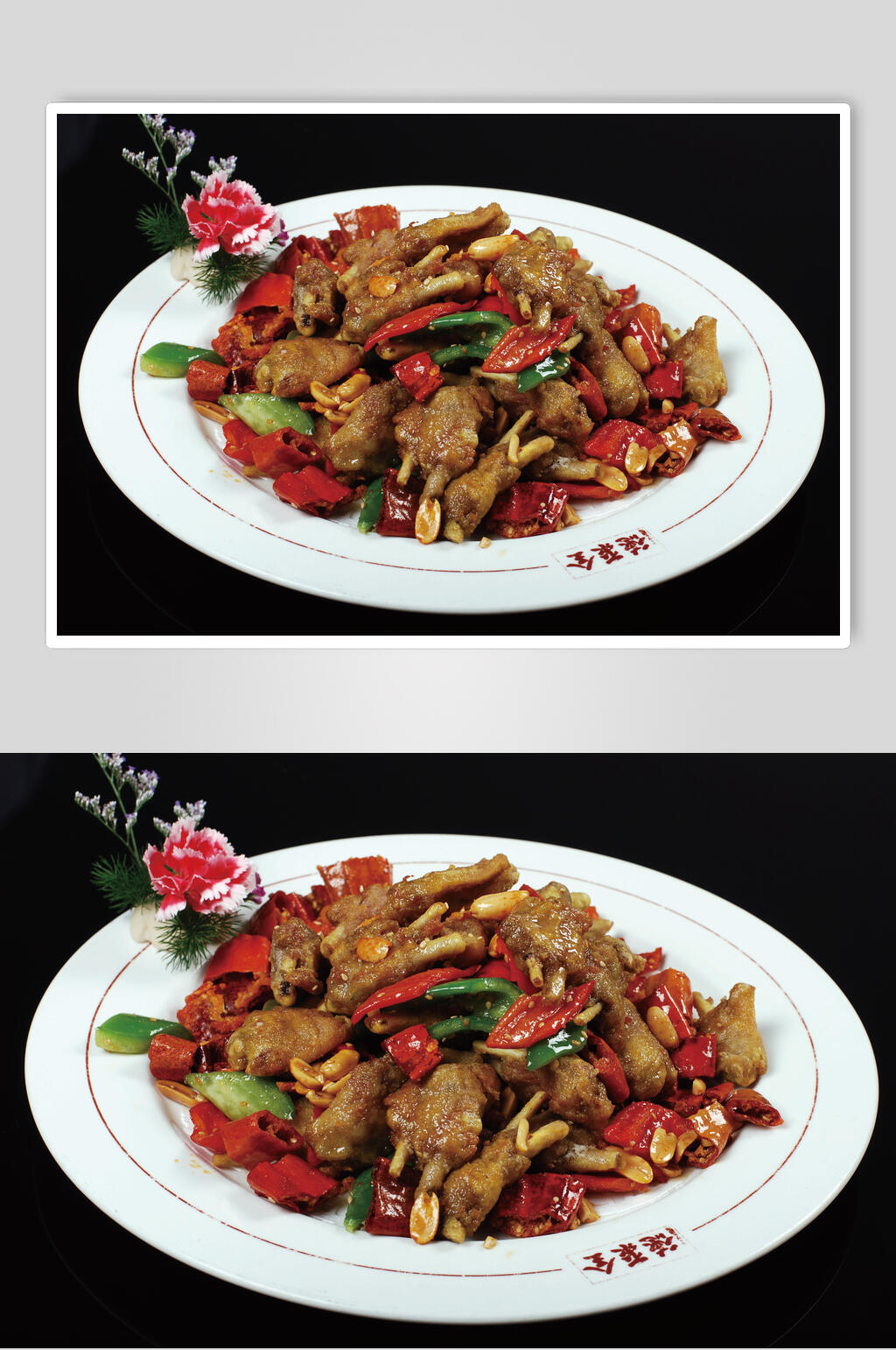 脆椒鸭翅中美食摄影图片素材