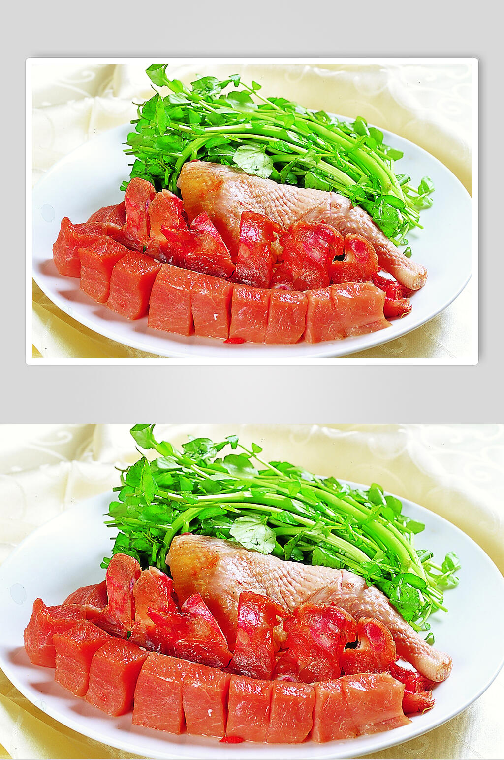 西洋菜煲老骨元例食物摄影图片素材