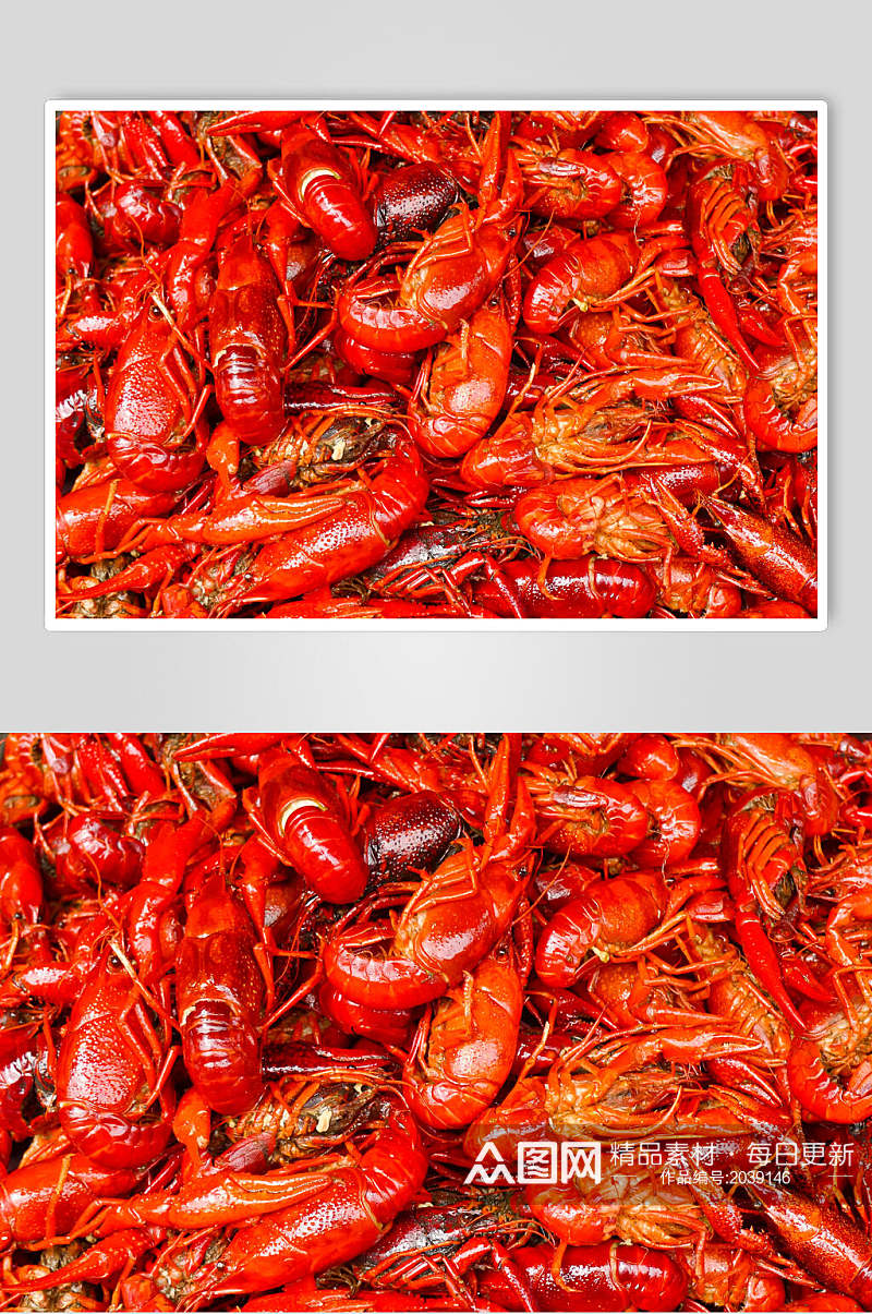 新鲜麻辣小龙虾食物图片素材