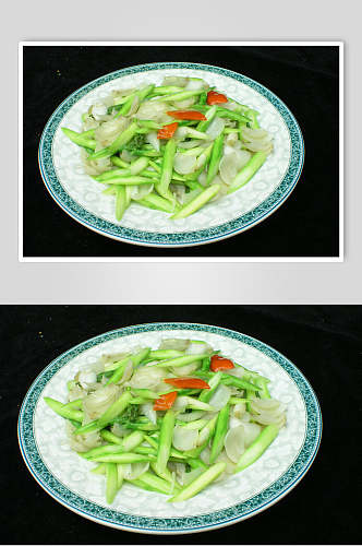 新鲜芦笋百合食品摄影图片