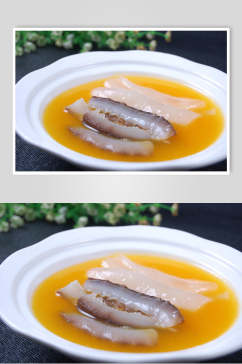 营养花胶炖海参美食食品图片