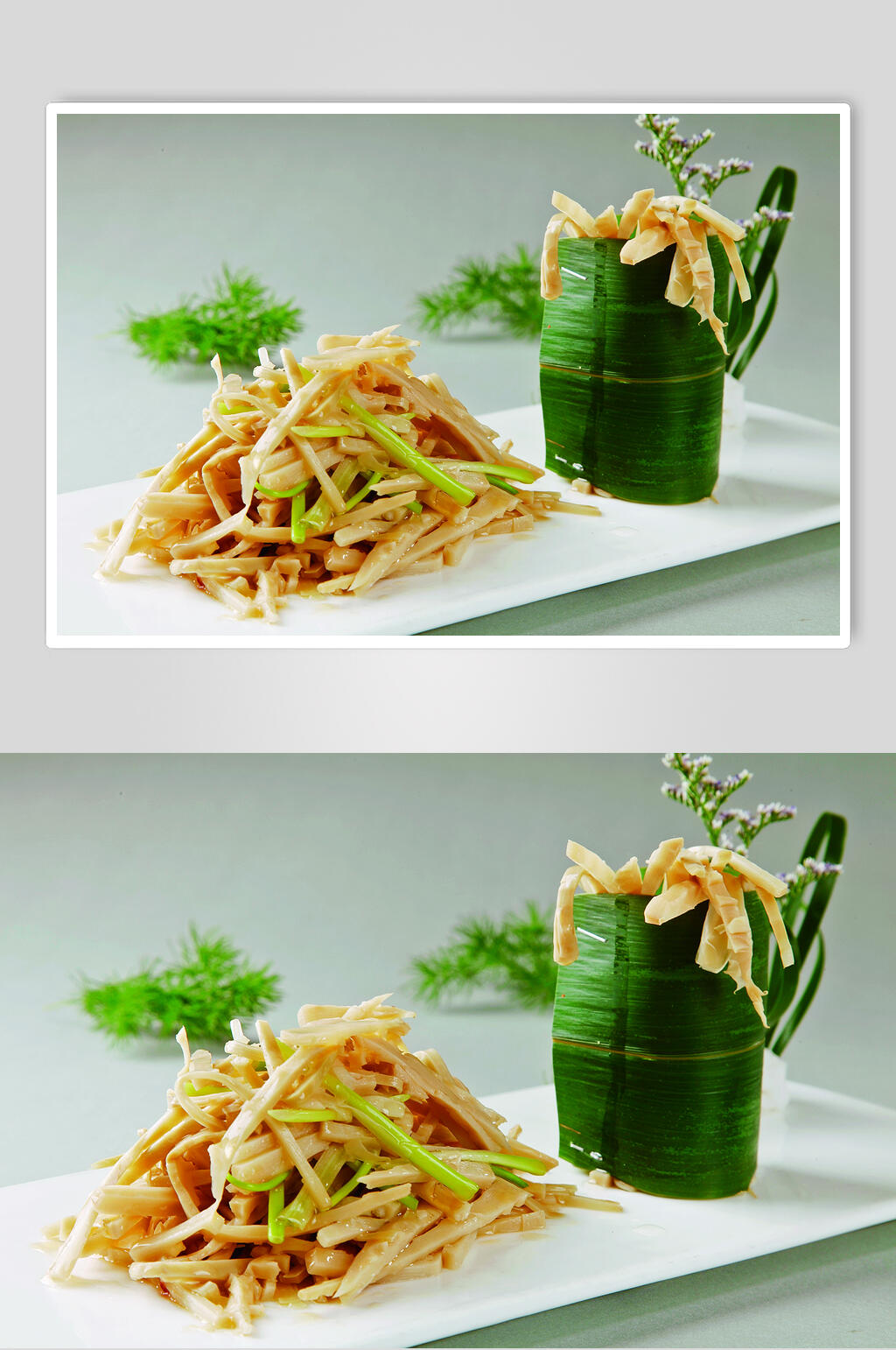 素菜葱油笋干美食食物图片素材