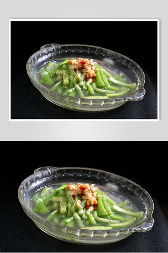 热菜瑶柱丝瓜美食摄影图片