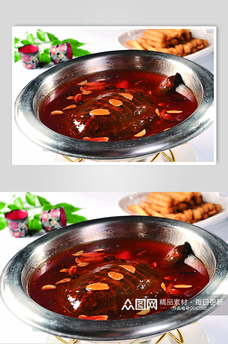 红油焖甲鱼食物图片素材