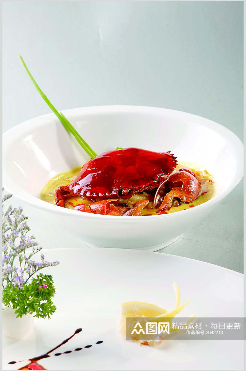 咖喱年糕蟹美食高清图片素材