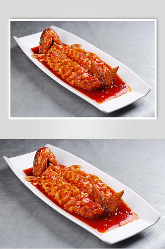 松鼠鱼份两联菜谱菜单新品视觉摄影图