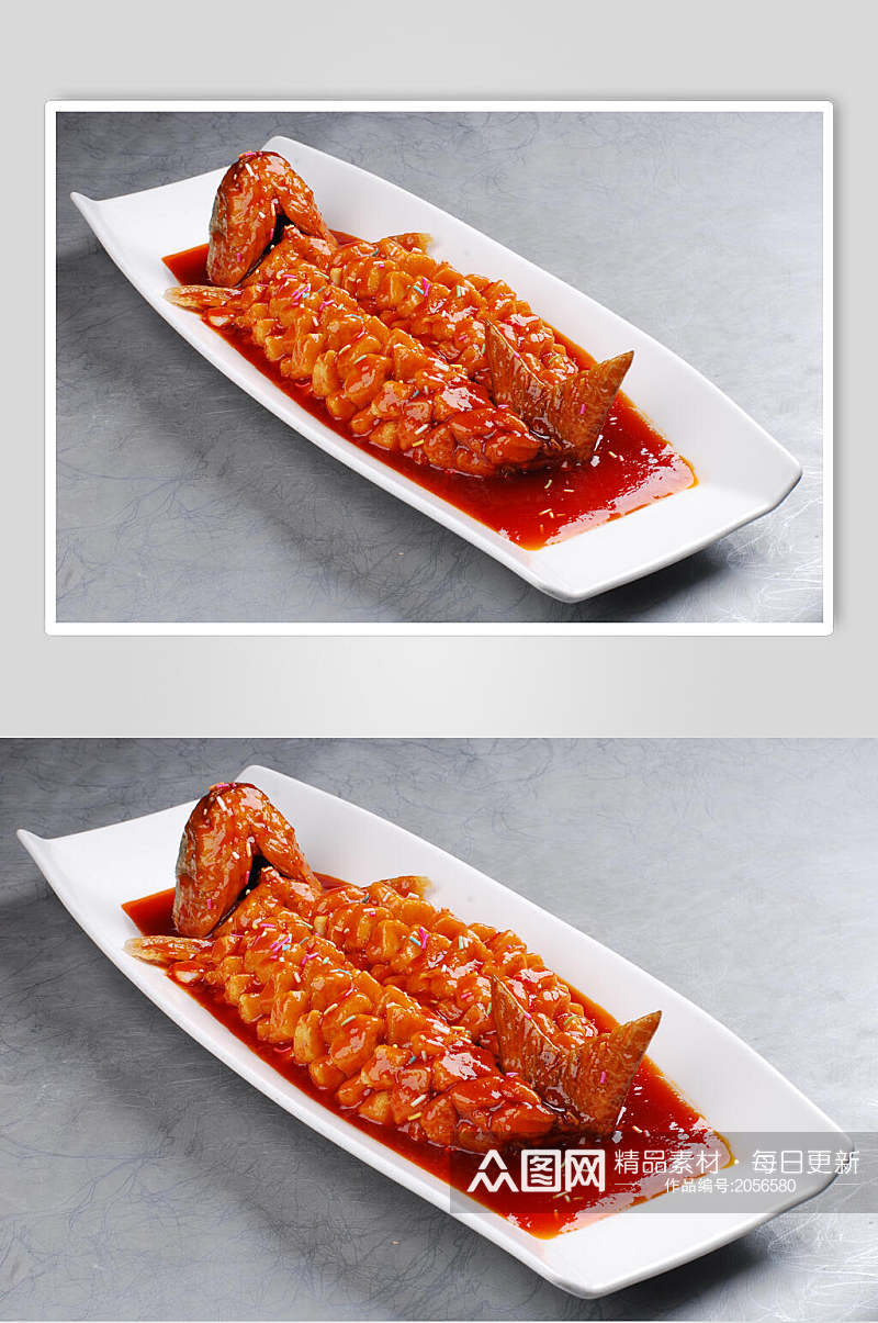 松鼠鱼份两联菜谱菜单新品视觉摄影图素材