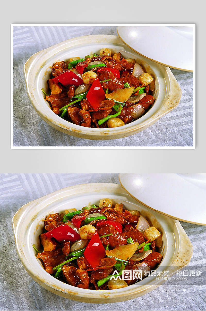 新鲜美味砂锅肥肠美食食品图片素材