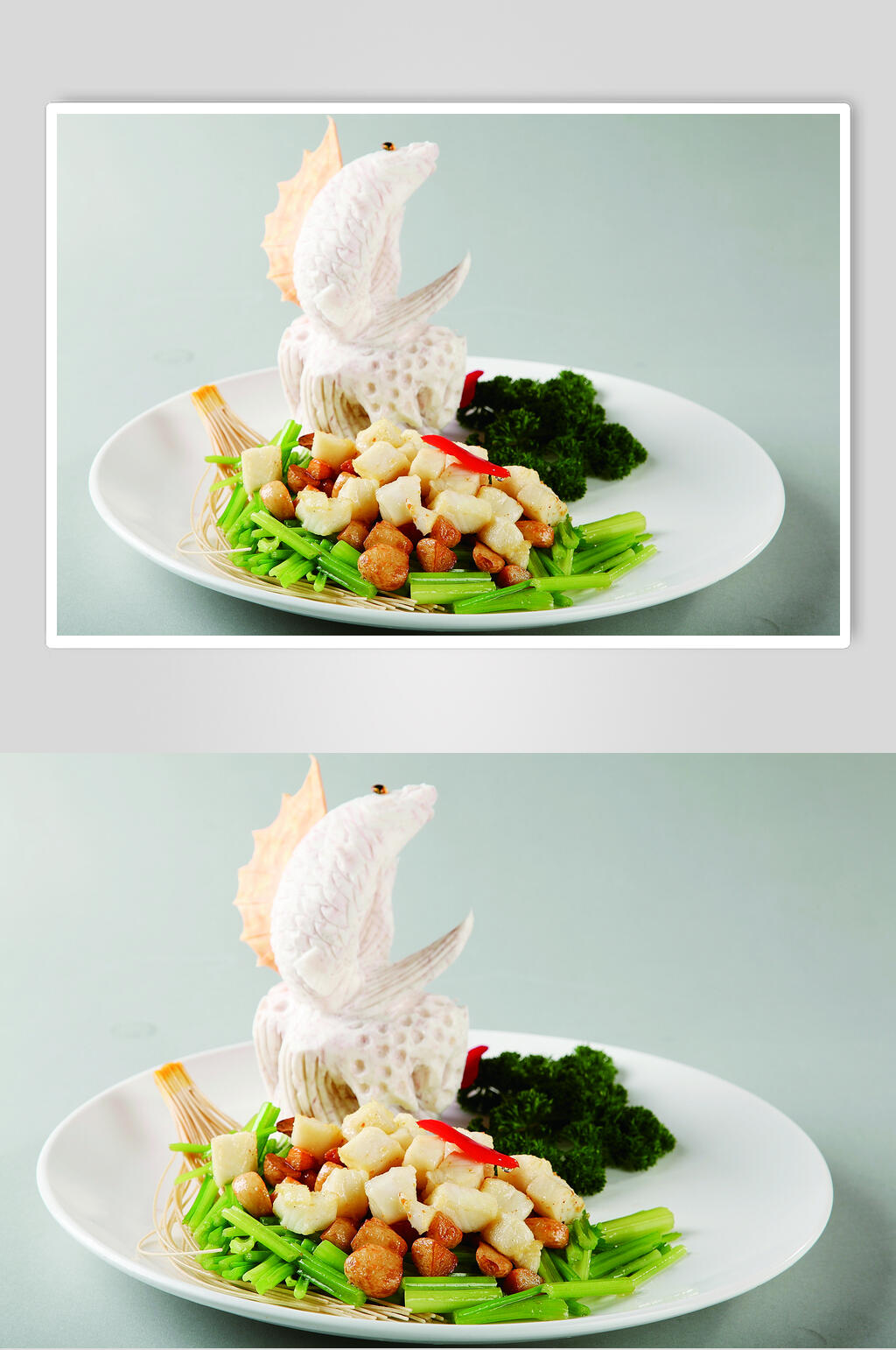 芹香银鳕鱼美食高清图片素材