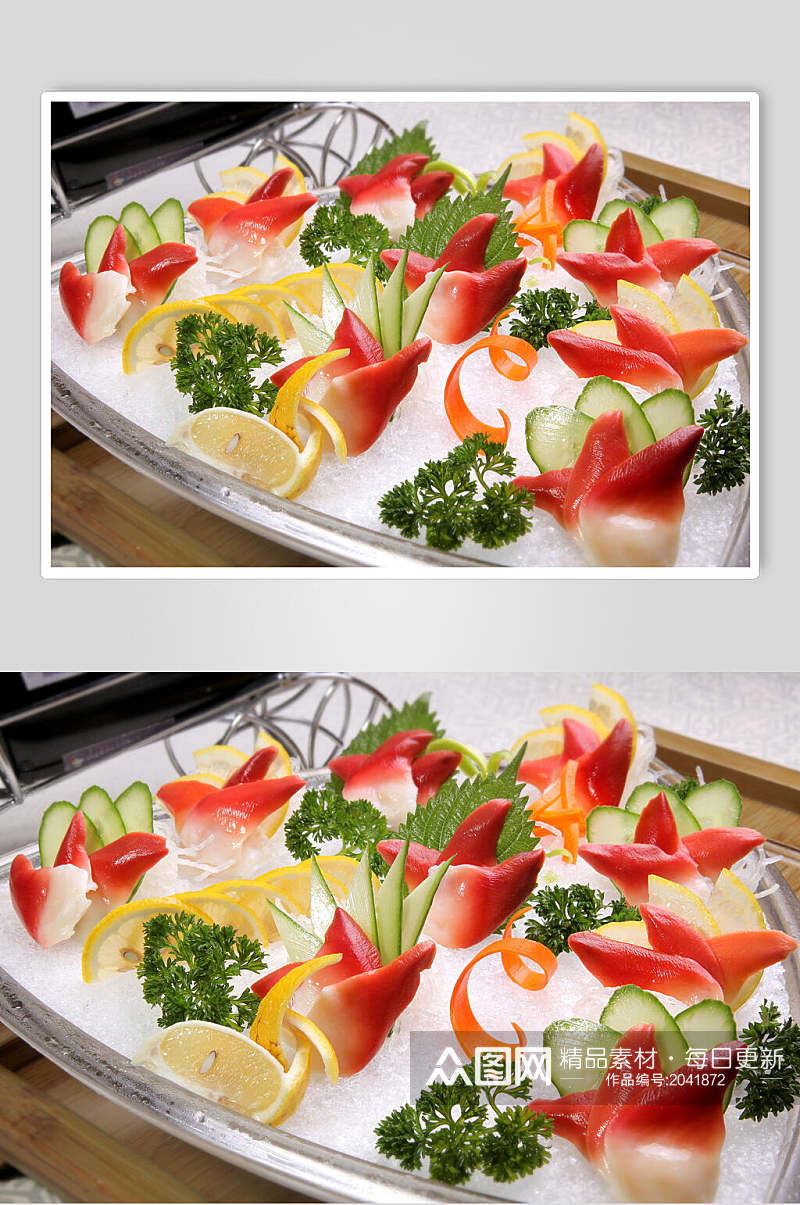 精品海鲜北极贝刺身美食食物图片素材