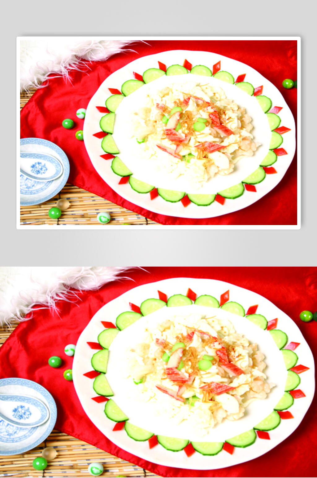 蟹瑶炒水晶美食图片素材