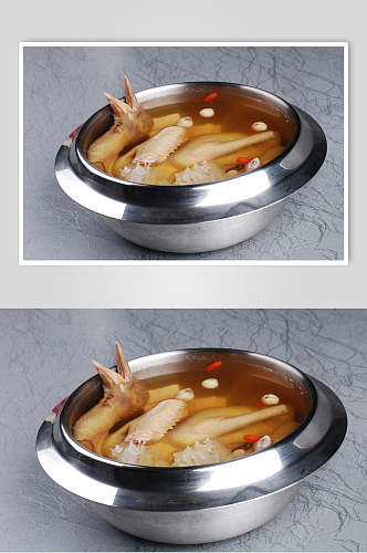 南北杏川贝银耳鹧鸪汤底美食图片