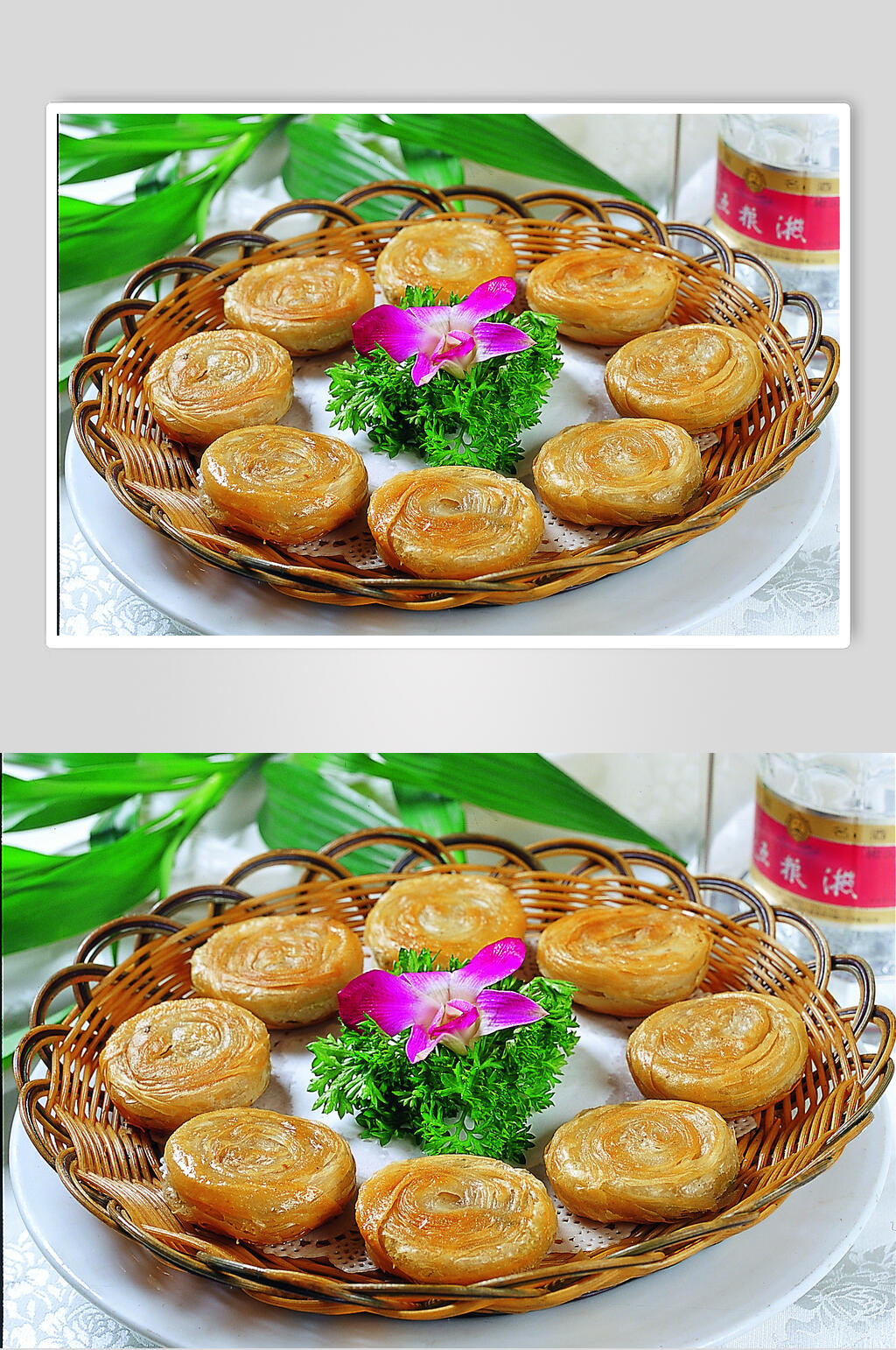 精致金黄葱油小酥饼美食食物图片素材