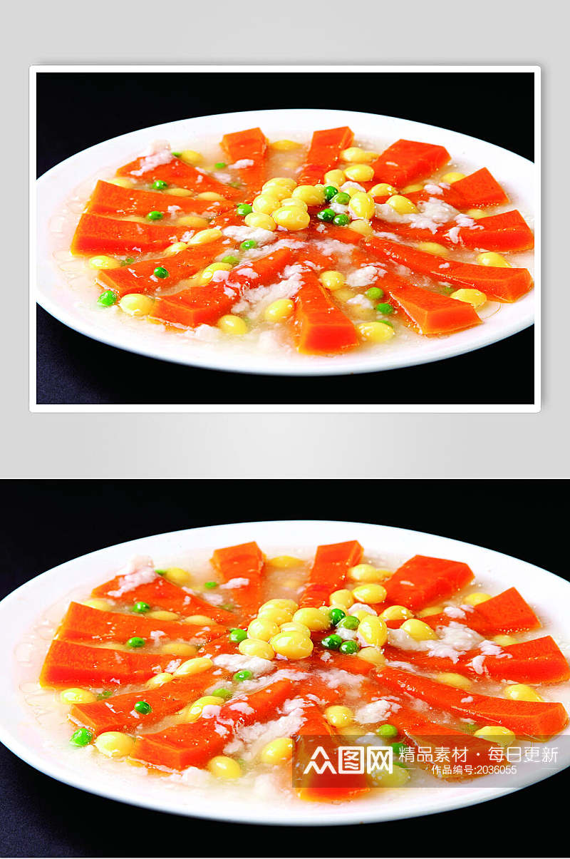 新鲜米酒银杏蒸南瓜食品高清图片素材