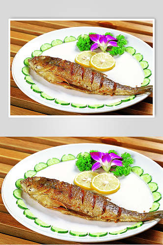 煎黄花鱼美食食物图片