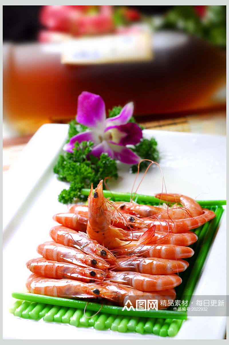 盐水基尾虾美食摄影图片素材