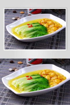 鸡汁板栗白菜美食摄影图片