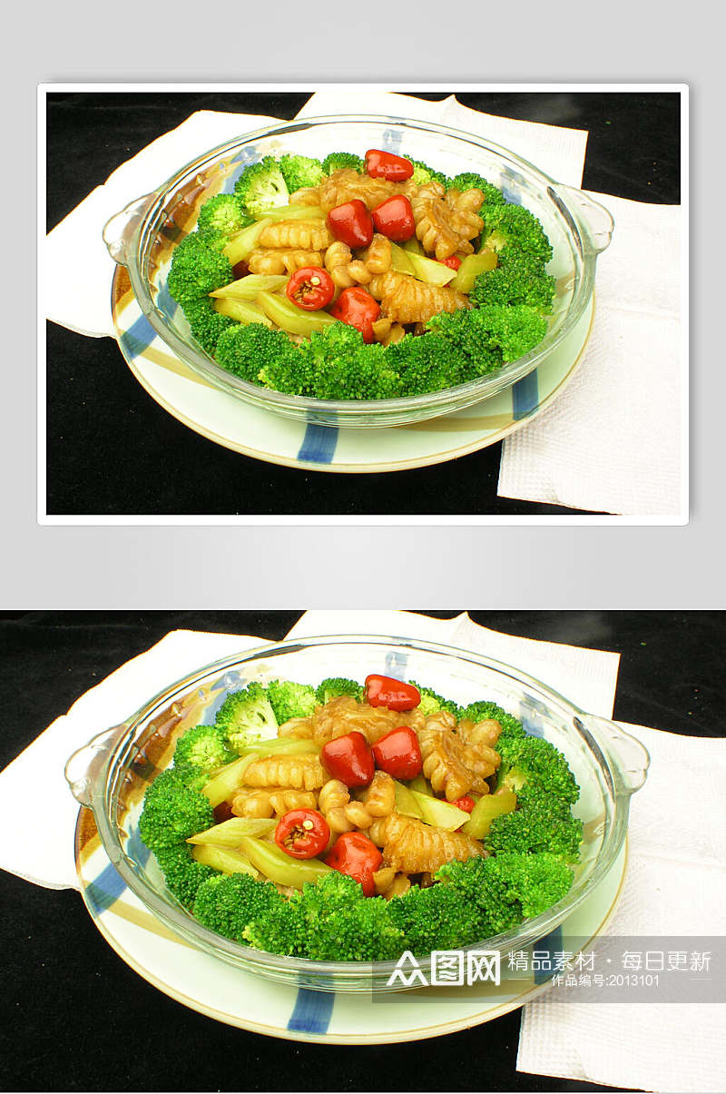 泡椒焗鞭花食品摄影图片素材