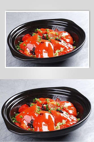 砂钵手撕大红椒美食食品图片