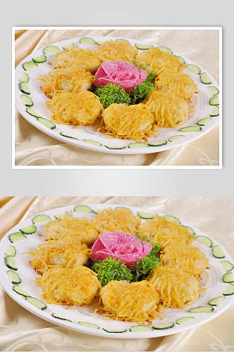 小米地瓜丝美食食品图片