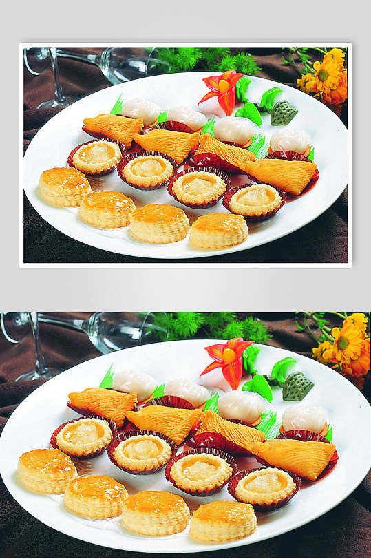 特色点心拼盘元份摄影图片
