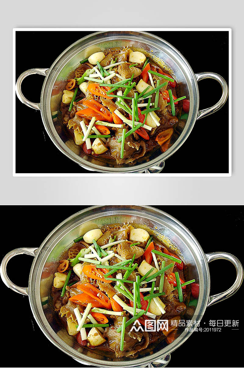 干锅蜂窝牛肚食品摄影图片素材
