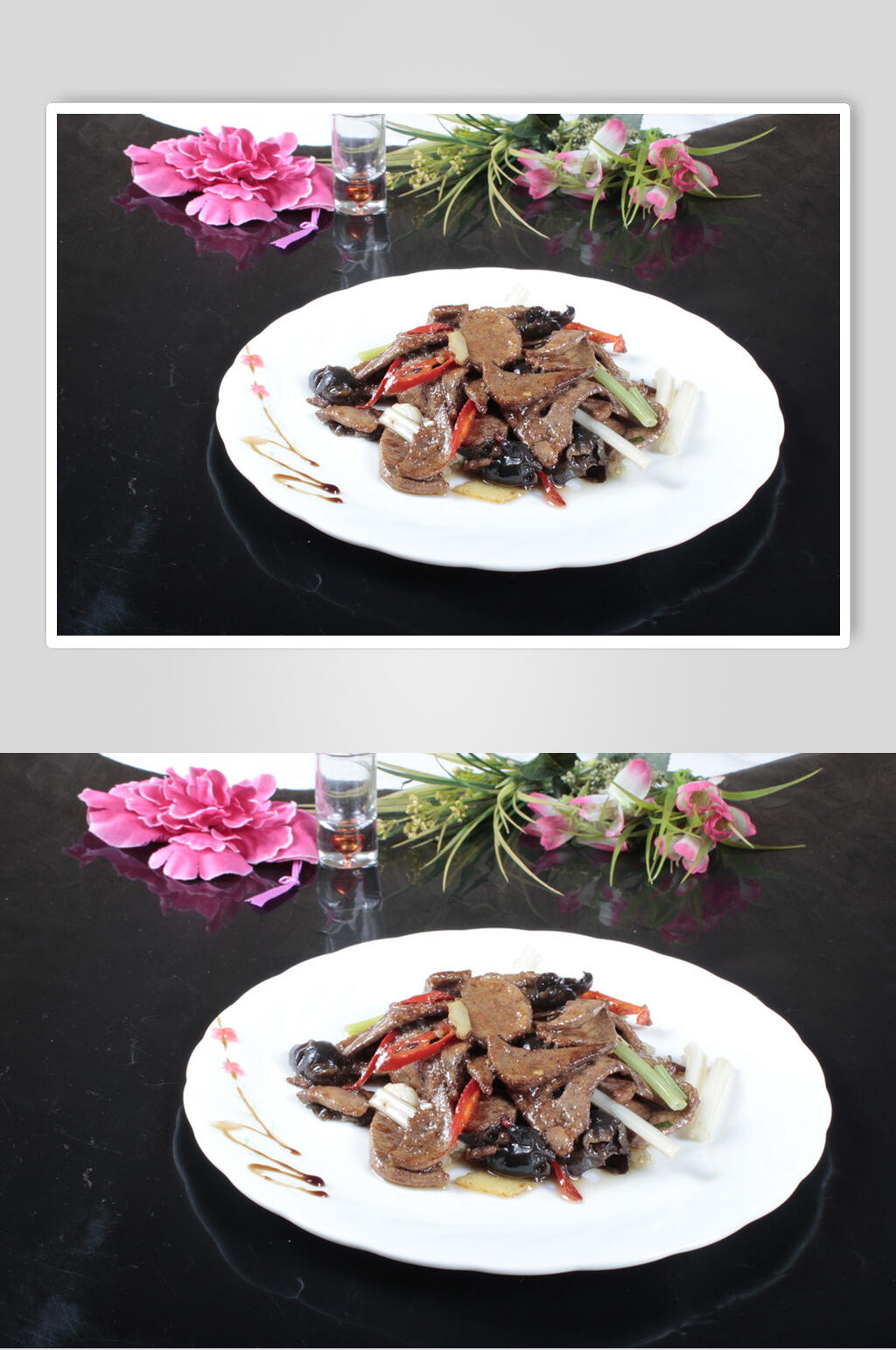木耳炒猪肝美食高清图片素材