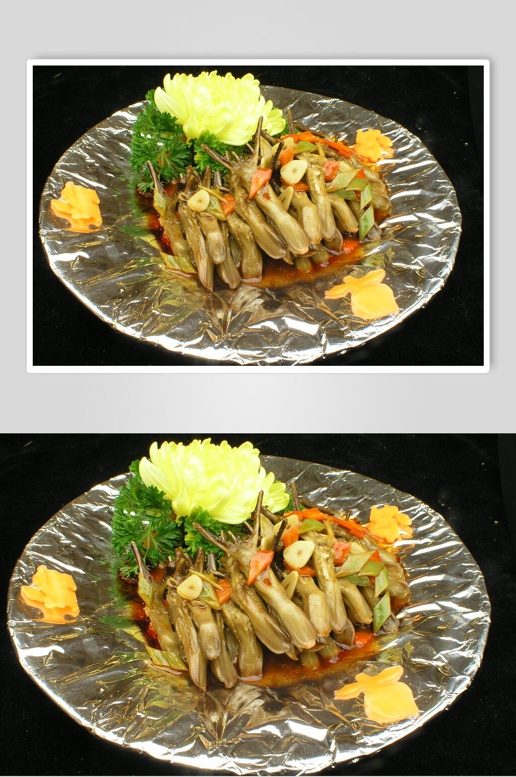 尖椒焗鸭舌美食摄影图片素材