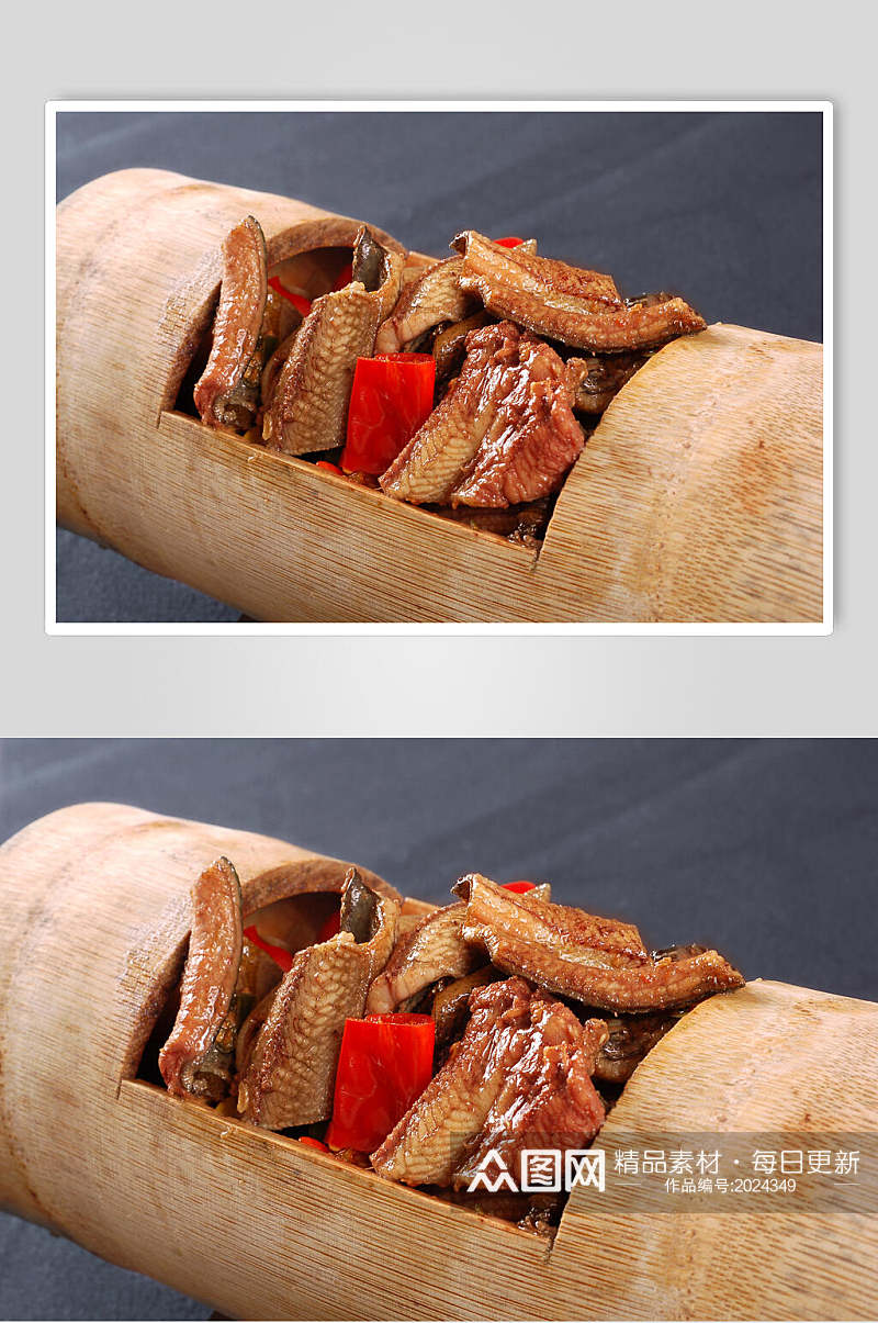 竹筒鳝段美食食品图片素材