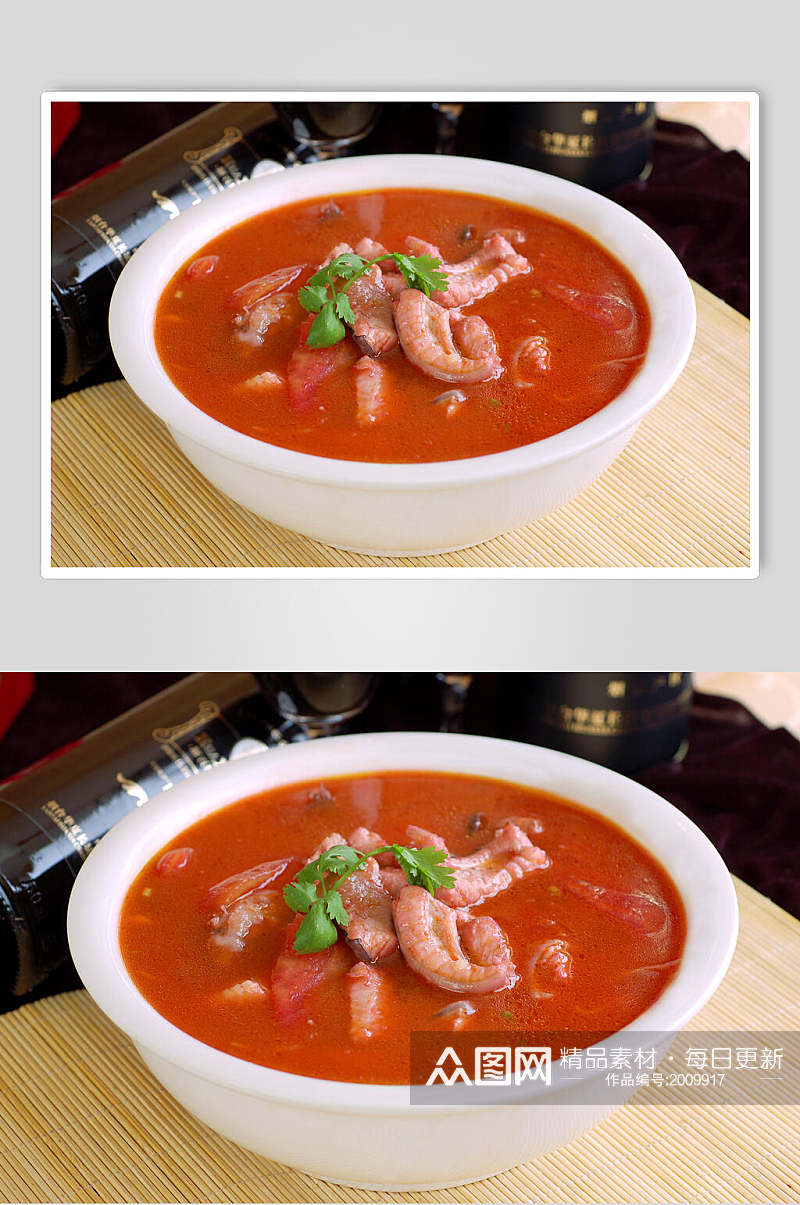 河鲜番茄江团汤美食摄影图片素材