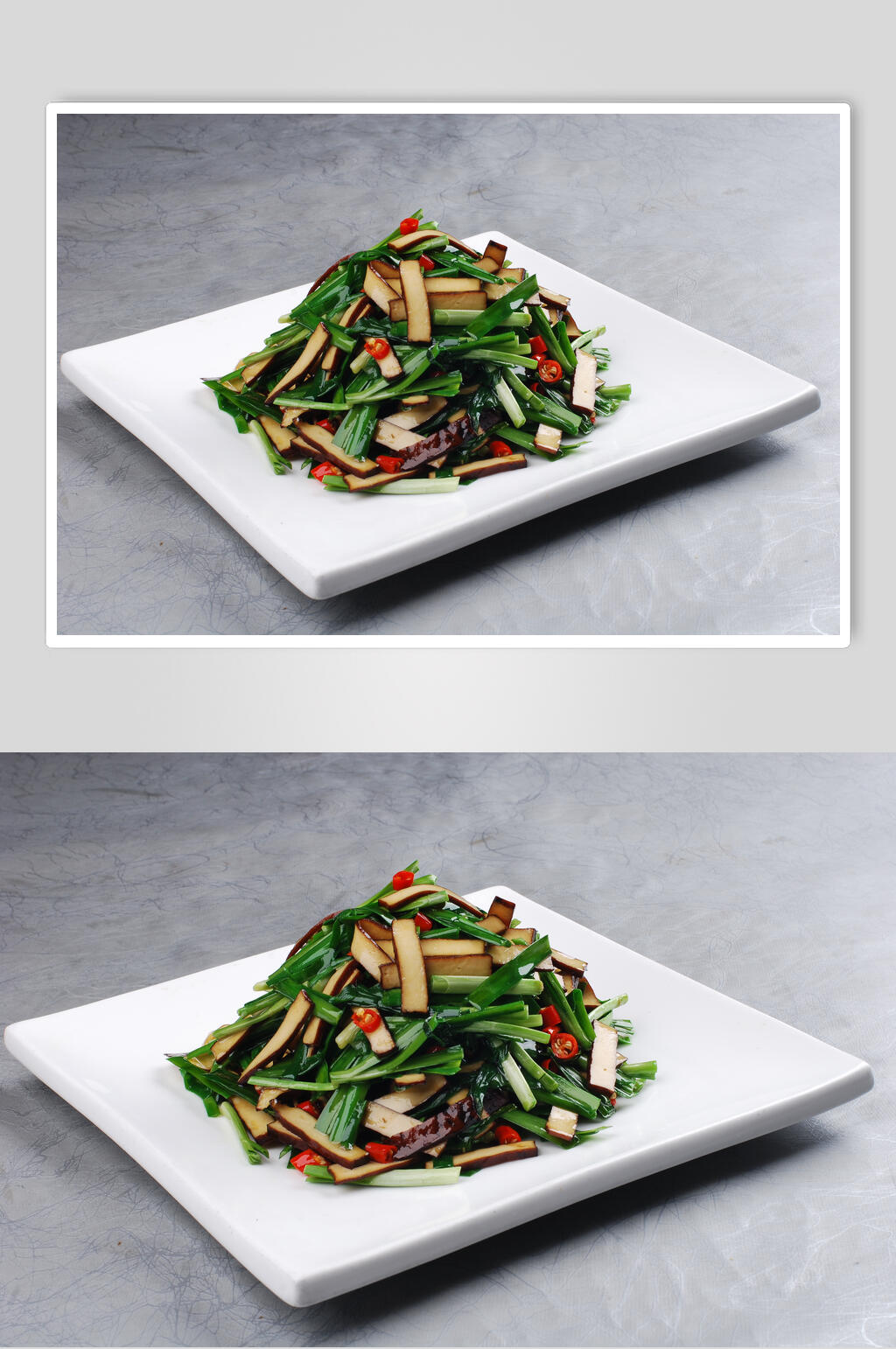 精品韭菜炒香干食物摄影图片素材