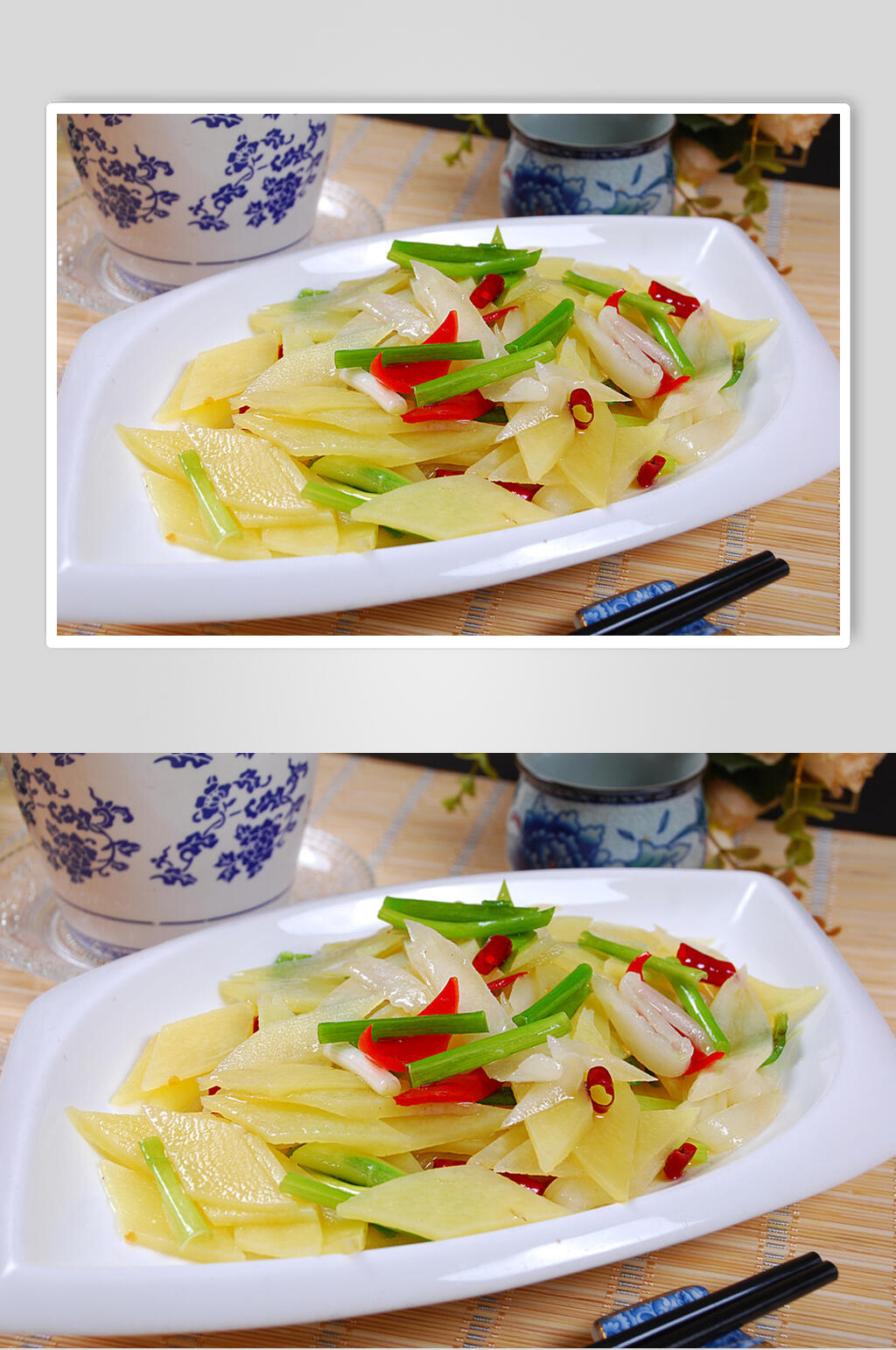 老黄瓜土豆片美食摄影图片素材