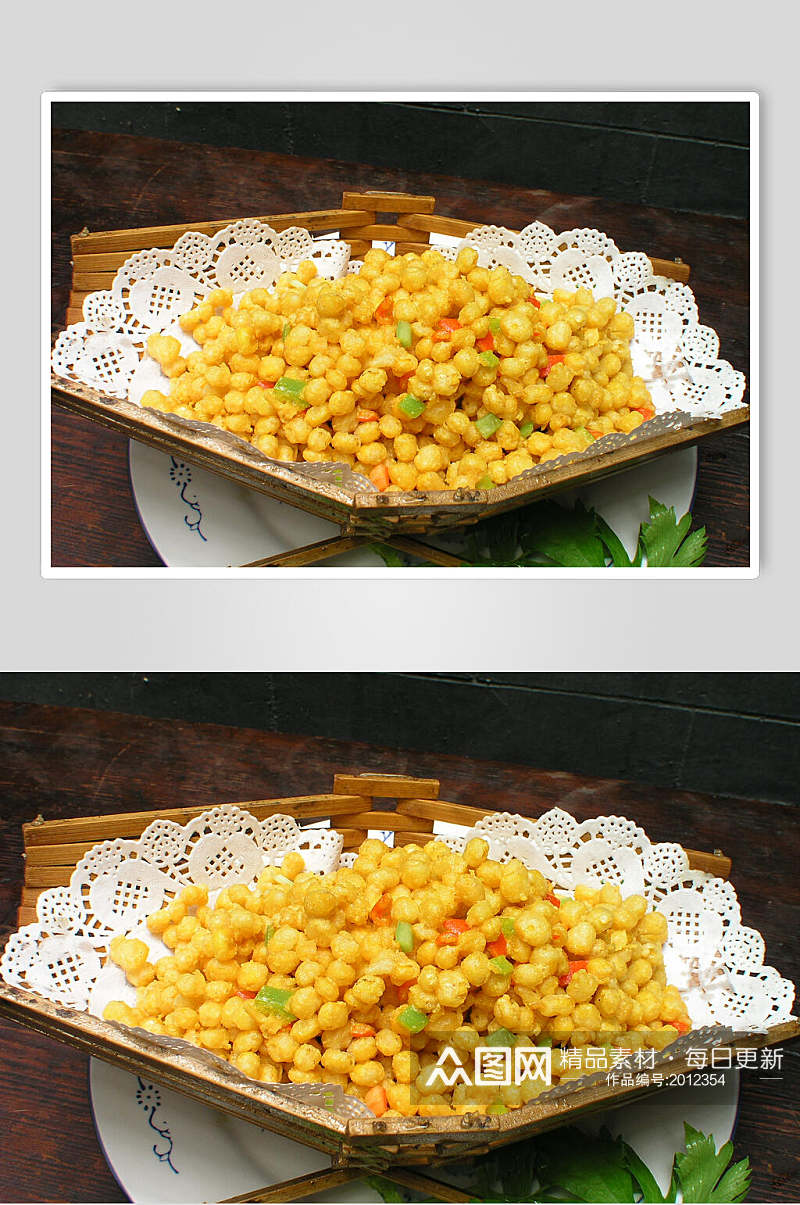 咸蛋黄玉米粒食品摄影图片素材