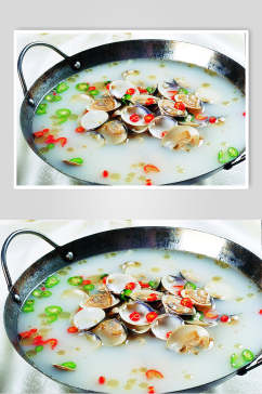 锅仔三菌煮文蛤食物图片