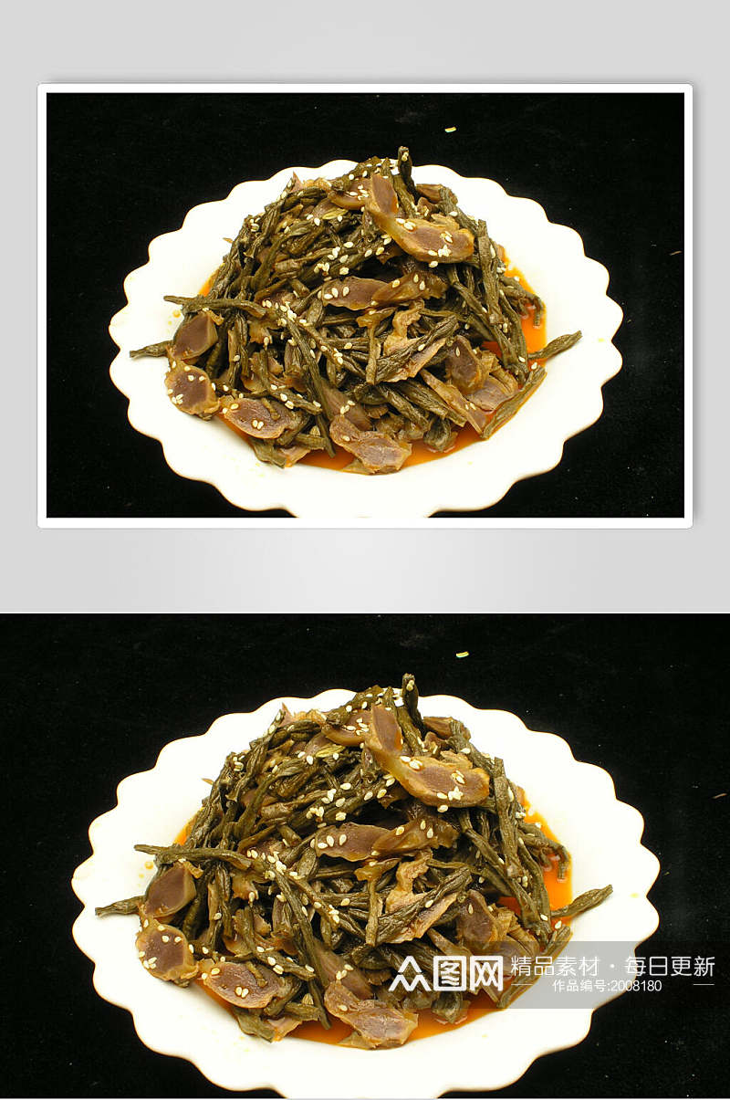 干虹豆拌鸡胗食品高清图片素材