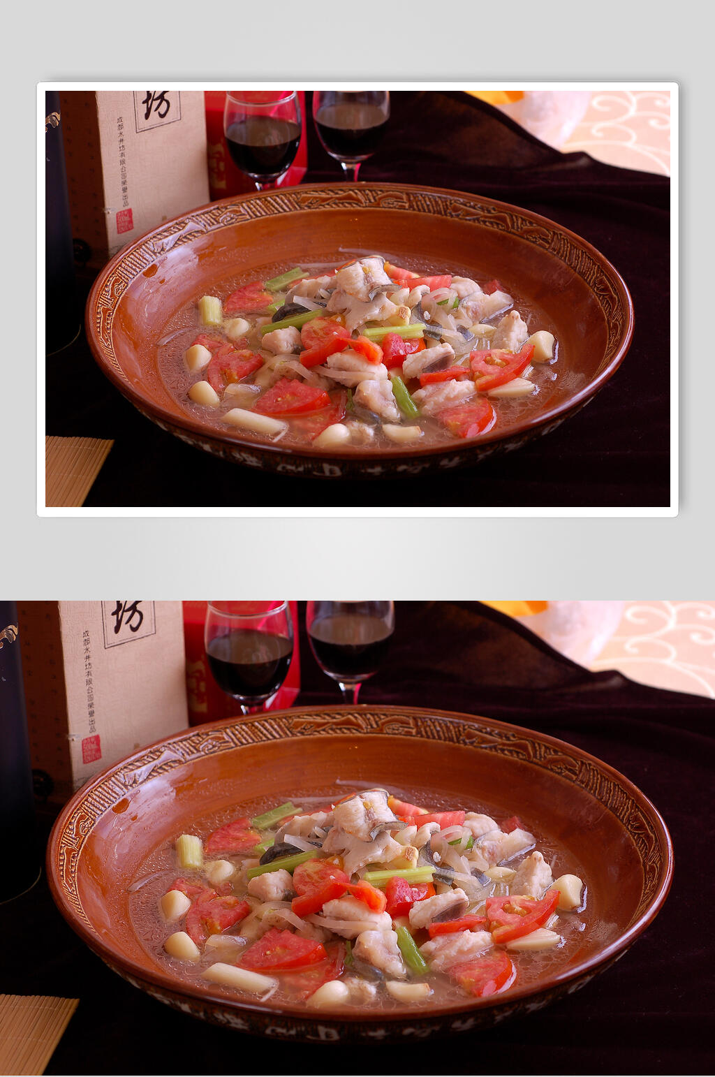 特色主菜大蒜白味土鲶鱼美食摄影图片素材