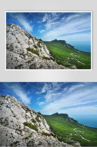 清新唯美山峰山脉风景图片