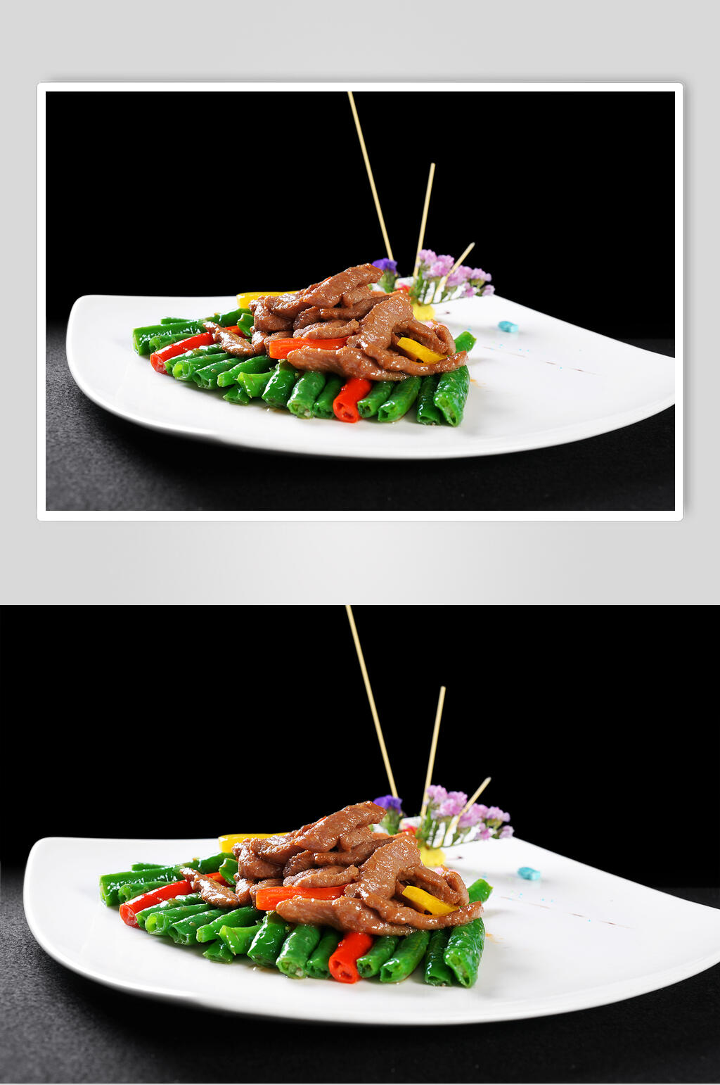虎皮尖椒牛柳美食图片素材