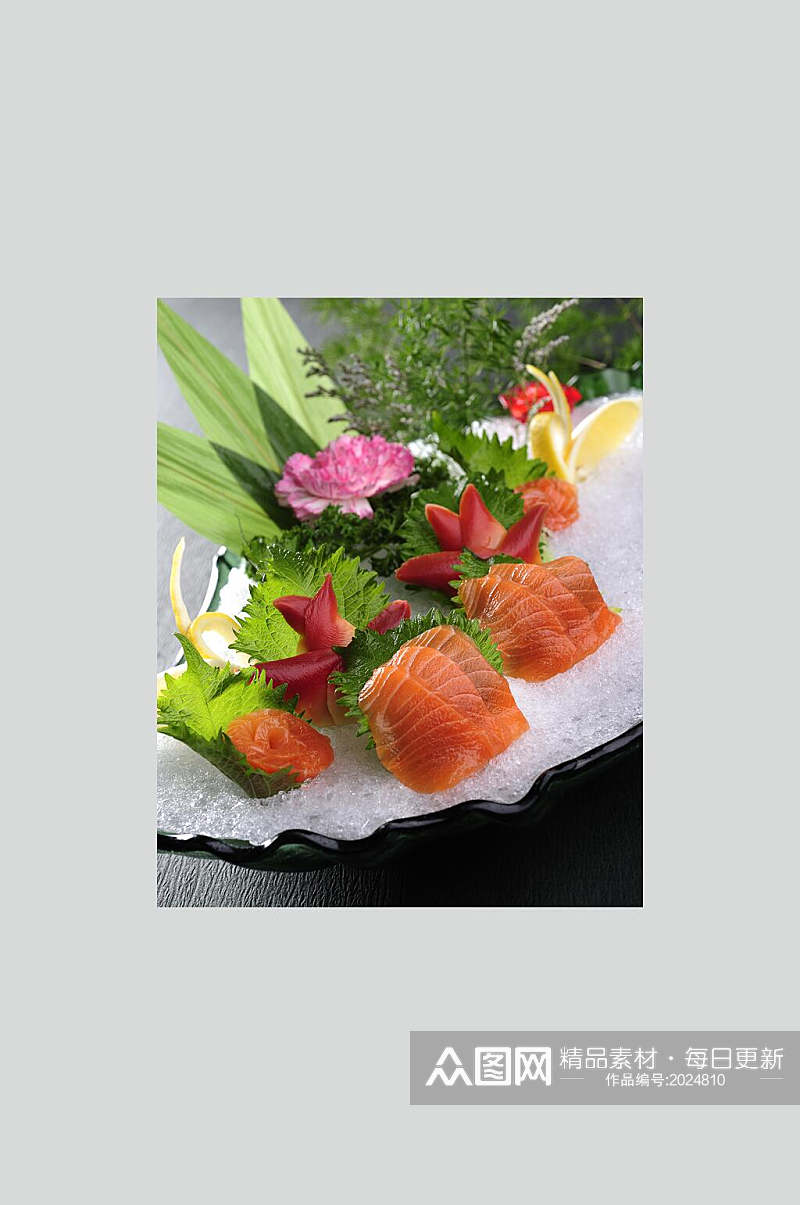 日式三文鱼品北极贝美食食品图片素材