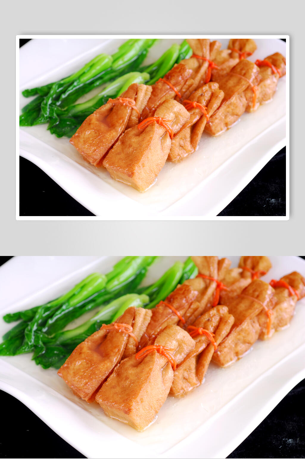 鸡汁布袋豆腐美食摄影图片素材