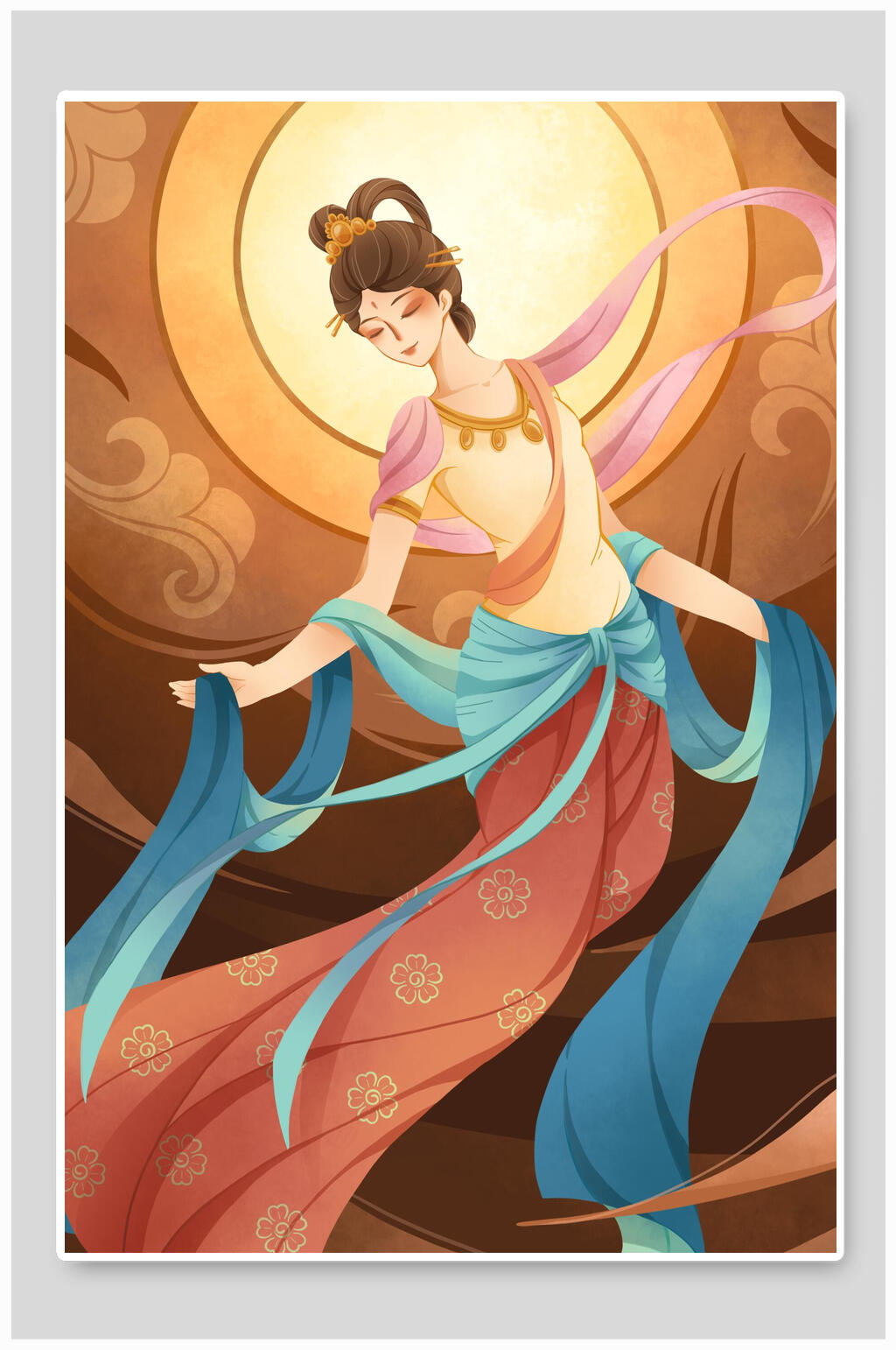 嫦娥绘画插画素材
