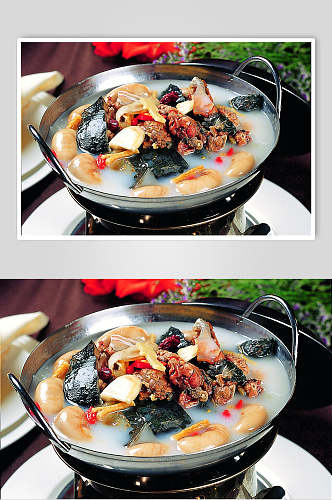 锅仔鸡腰煮野生甲鱼食物图片