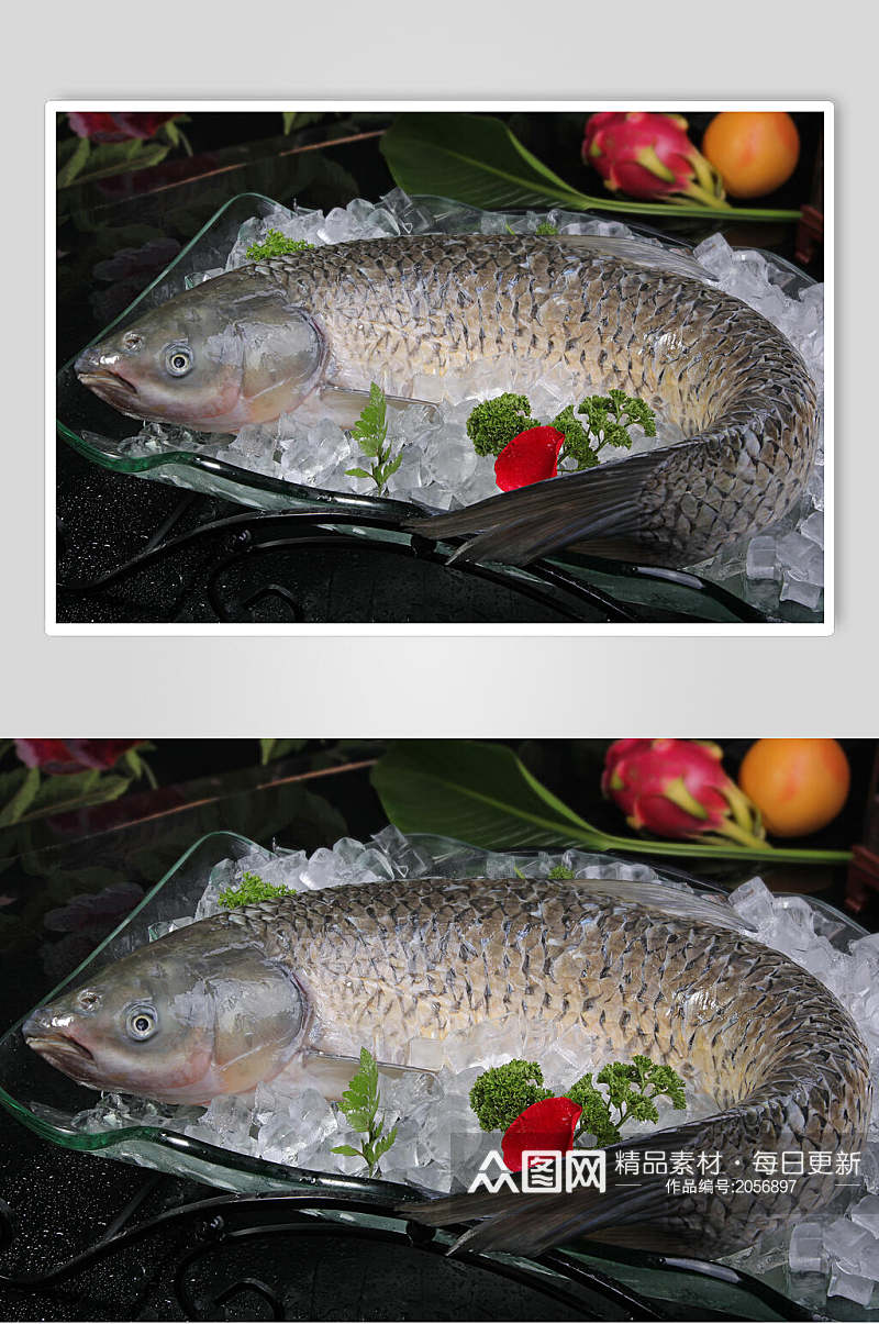 脆皖海鲜类生鲜食材两联摄影视觉图素材