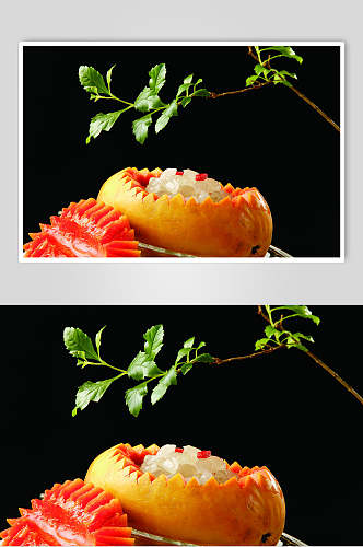 夏威夷木瓜炖天山莲子美食食品图片