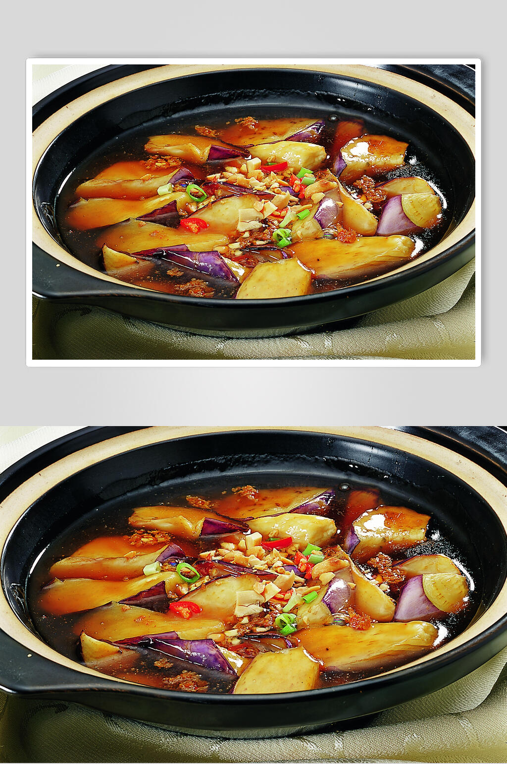 美味肉脆茄子煲美食摄影图片素材