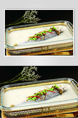 雪菜毛豆黄鱼食物摄影图片